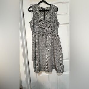 Chevron Patterned Black and White Dress